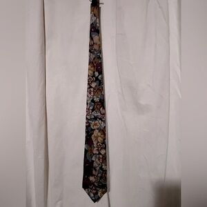 Perry Ellis Portfolio Italian 100% Silk Tie Hawaiian Luau Aloha Floral